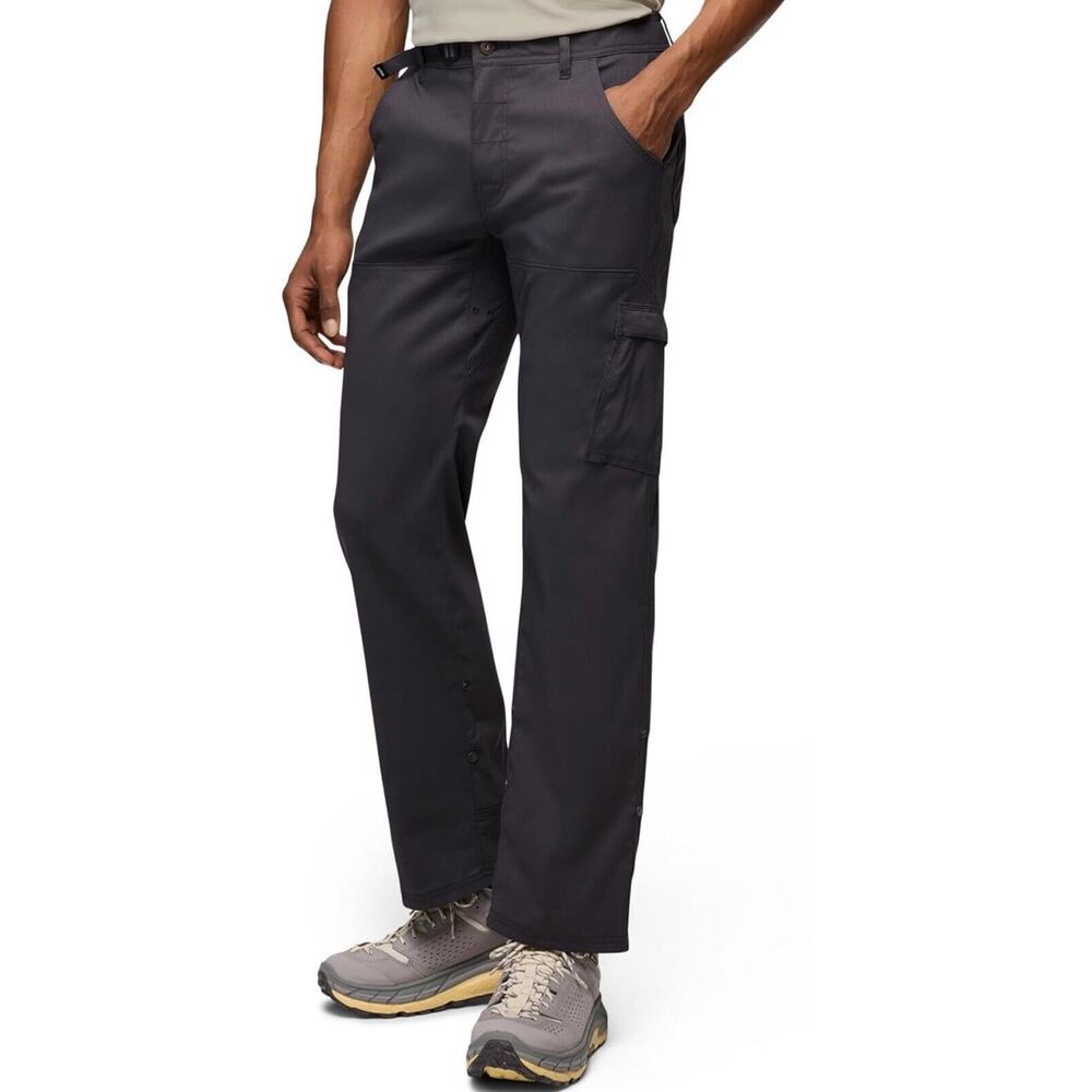 Prana Zion Stretch Pants Mens 38X32 Gray Adjust Length Hiking Outdoor UPF50+ $95